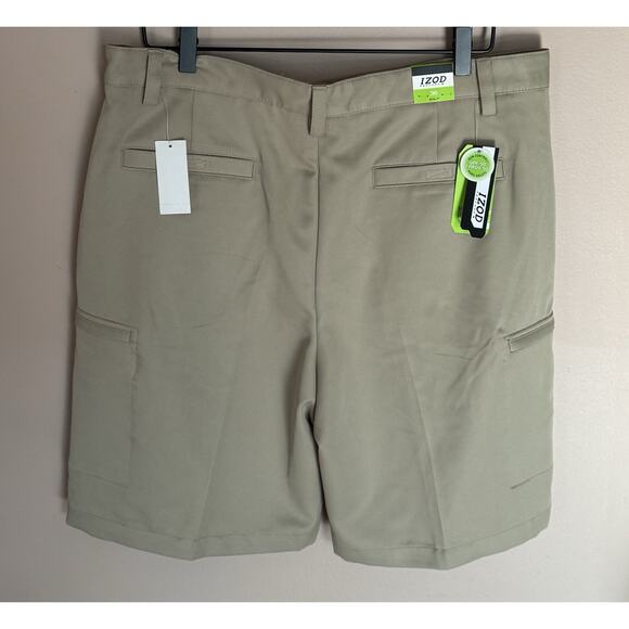 Izod Mens Perform X Shorts 36 Beige NWT Golf - Picture 1 of 3